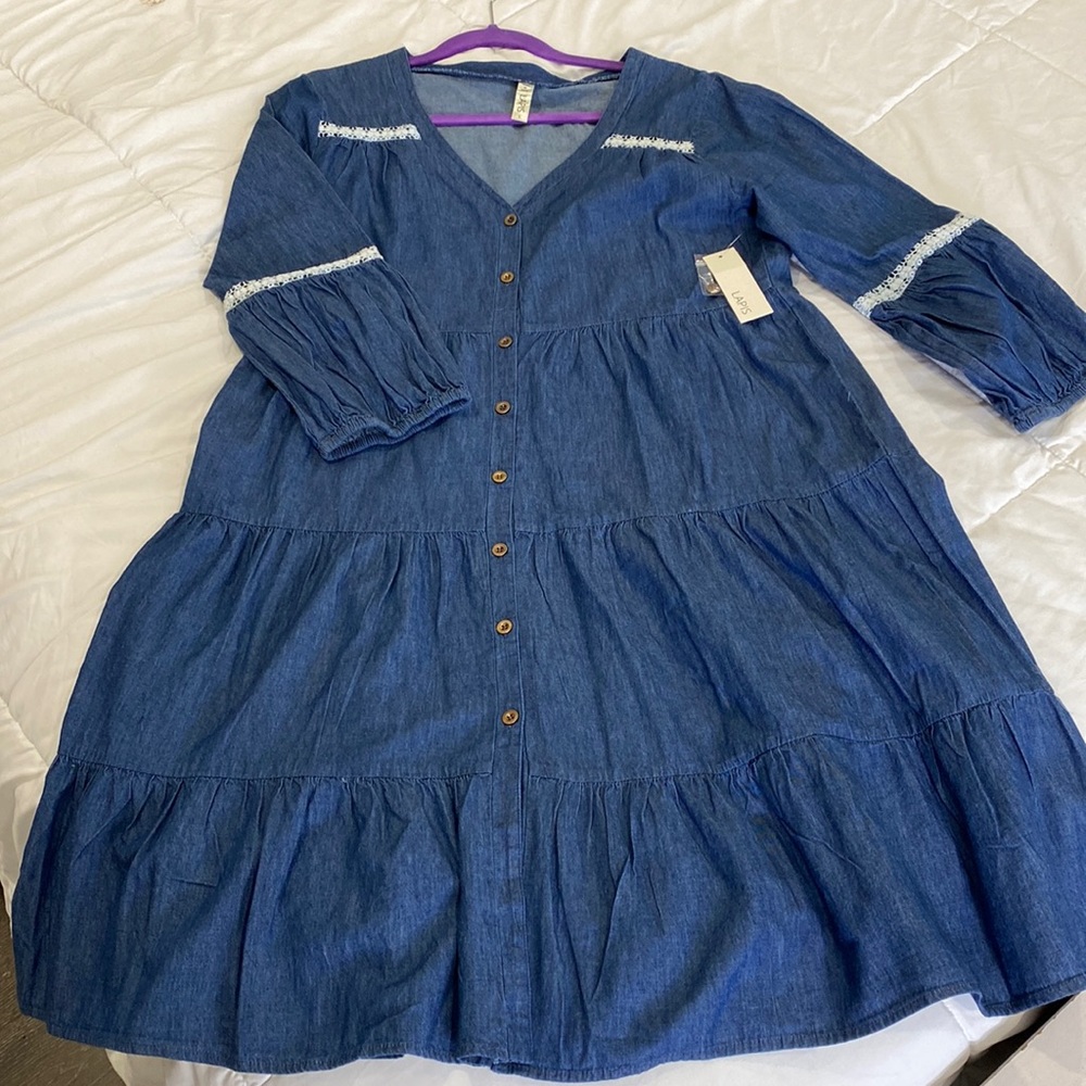 Jean Dress , size L with price tag still on the dress !